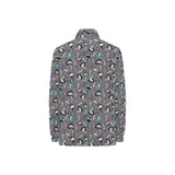 Ostrich Pattern Print Design 01 Women's Long Sleeve Polo Shirt