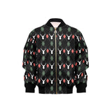 Deer Christmas new year pattern argyle Kids' Boys' Girls' Bomber Jacket