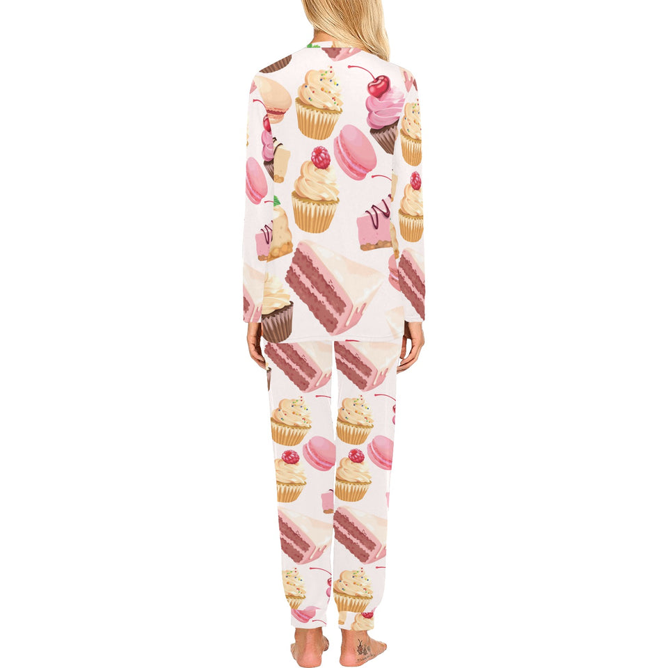 Cake cupcake sweets pattern Women's All Over Print Pajama Set