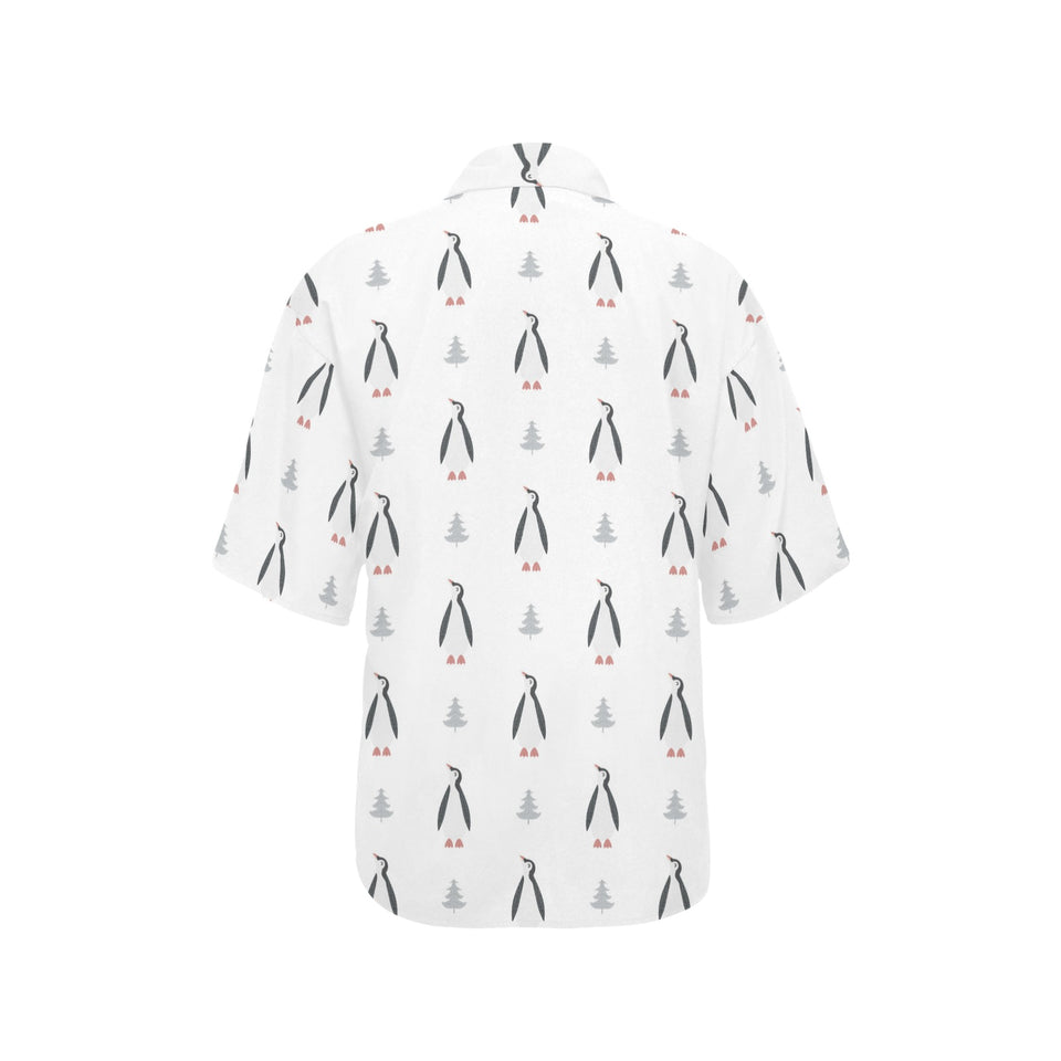 Penguin pattern Women's All Over Print Hawaiian Shirt