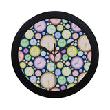 Colorful clock background Elegant Black Wall Clock