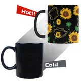 sunflower golden polygonal shapes Morphing Mug Heat Changing Mug