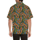 Colorful papaya tropical leaves Men's All Over Print Hawaiian Shirt