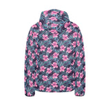 Hibiscus Pattern Print Design 05 Kids' Boys' Girls' Padded Hooded Jacket