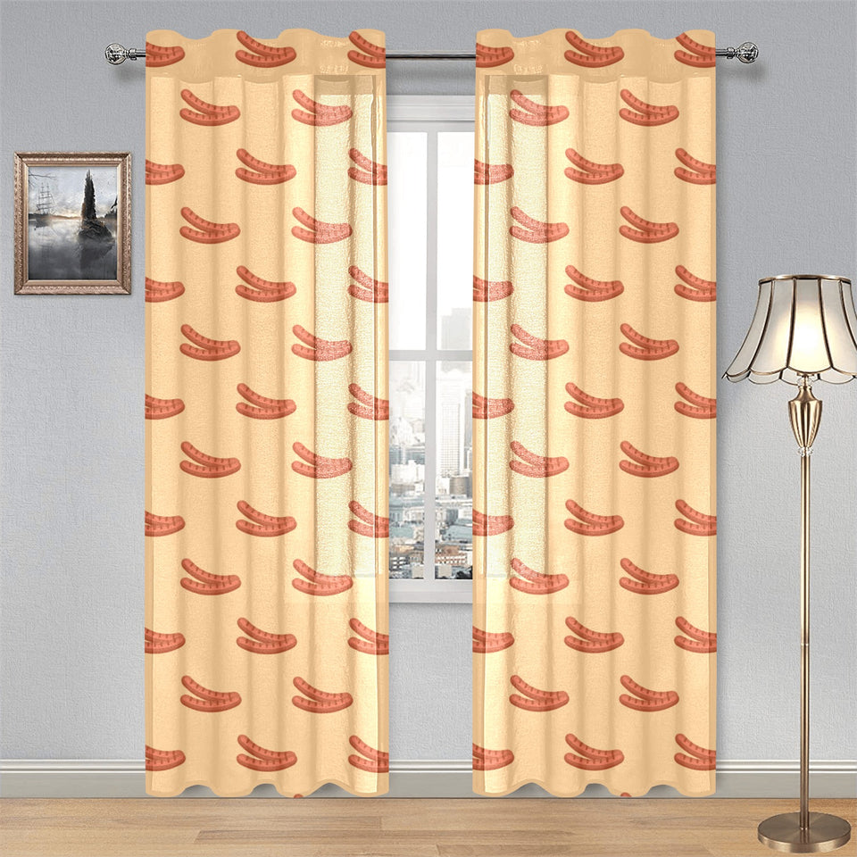 Sausage Pattern Print Design 03 Gauze Curtain