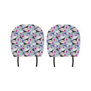 Stingray Pattern Print Design 01 Car Headrest Cover