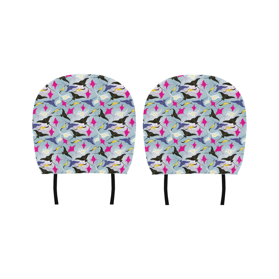 Stingray Pattern Print Design 01 Car Headrest Cover