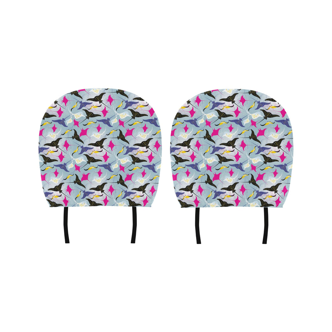 Stingray Pattern Print Design 01 Car Headrest Cover