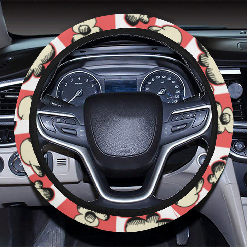 Popcorn Pattern Print Design 05 Car Steering Wheel Cover