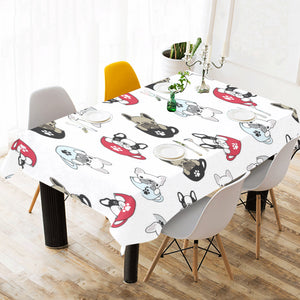French bulldog cup paw pattern Tablecloth