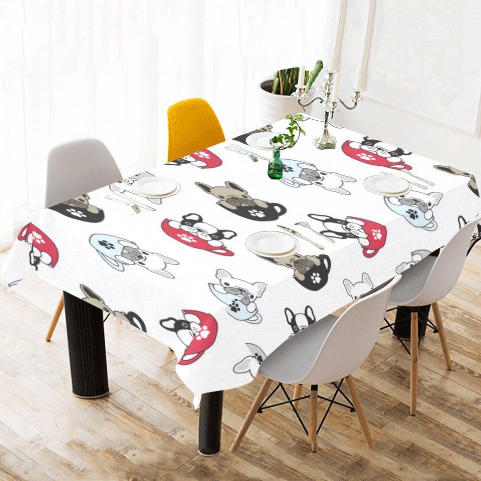 French bulldog cup paw pattern Tablecloth