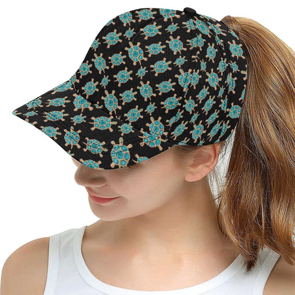 Sea turtle blue stone pattern All Over Print Snapback Cap