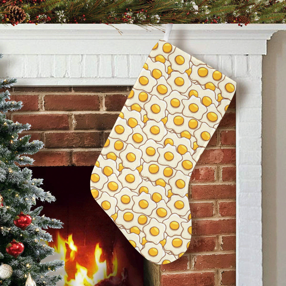 Fried Eggs Pattern Print Design 02 Christmas Stocking