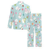 Cute snowman snowflake pattern Men's Long Pajama Set