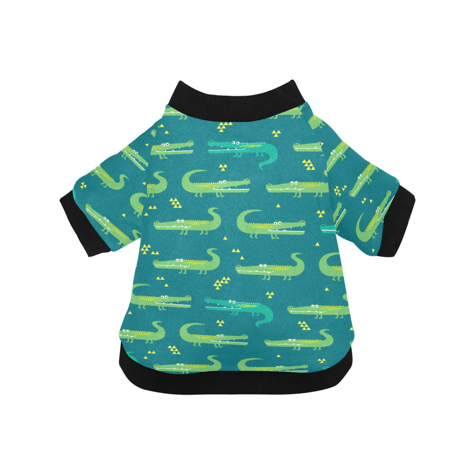 Crocodile pattern All Over Print Pet Dog Round Neck Fuzzy Shirt