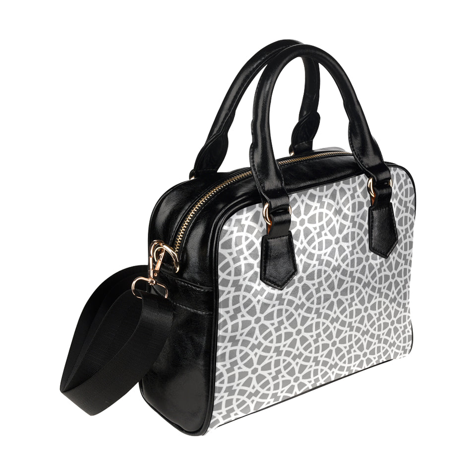 arabic gray pattern Shoulder Handbag