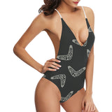 Hand drawn boomerang Australian aboriginal ornamen Women's One-Piece Swimsuit