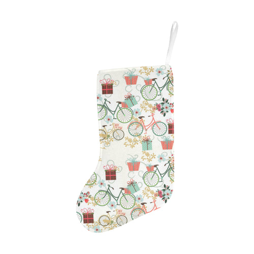 Bicycle Pattern Print Design 05 Christmas Stocking