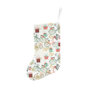 Bicycle Pattern Print Design 05 Christmas Stocking