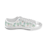 Pastel color cactus pattern Men's Low Top Shoes White