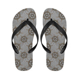 nautical wood steering wheel pattern Unisex Flip Flops