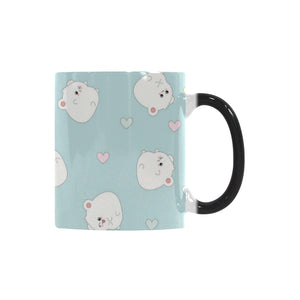 White cute hamsters heart pattern Morphing Mug Heat Changing Mug