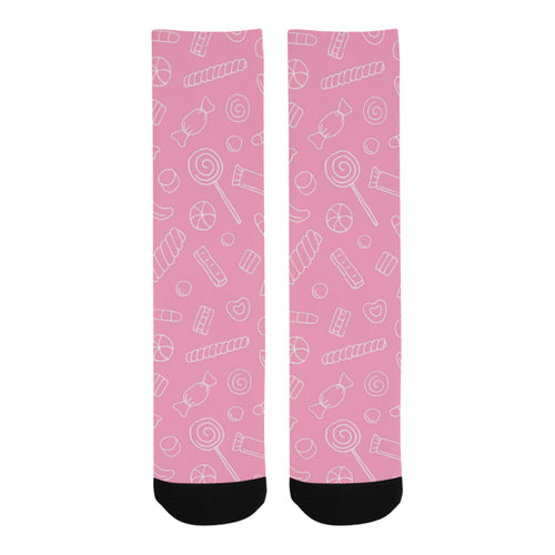 Sweet candy pink background Crew Socks