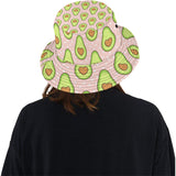 Avocado heart pink background Unisex Bucket Hat