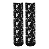 Saxophone music notes treble clef black white them Crew Socks