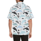 Cute dolphins Childish Style pattern Men's All Over Print Hawaiian Shirt