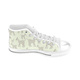 Little young goat pattern Men's High Top Canvas Shoes White