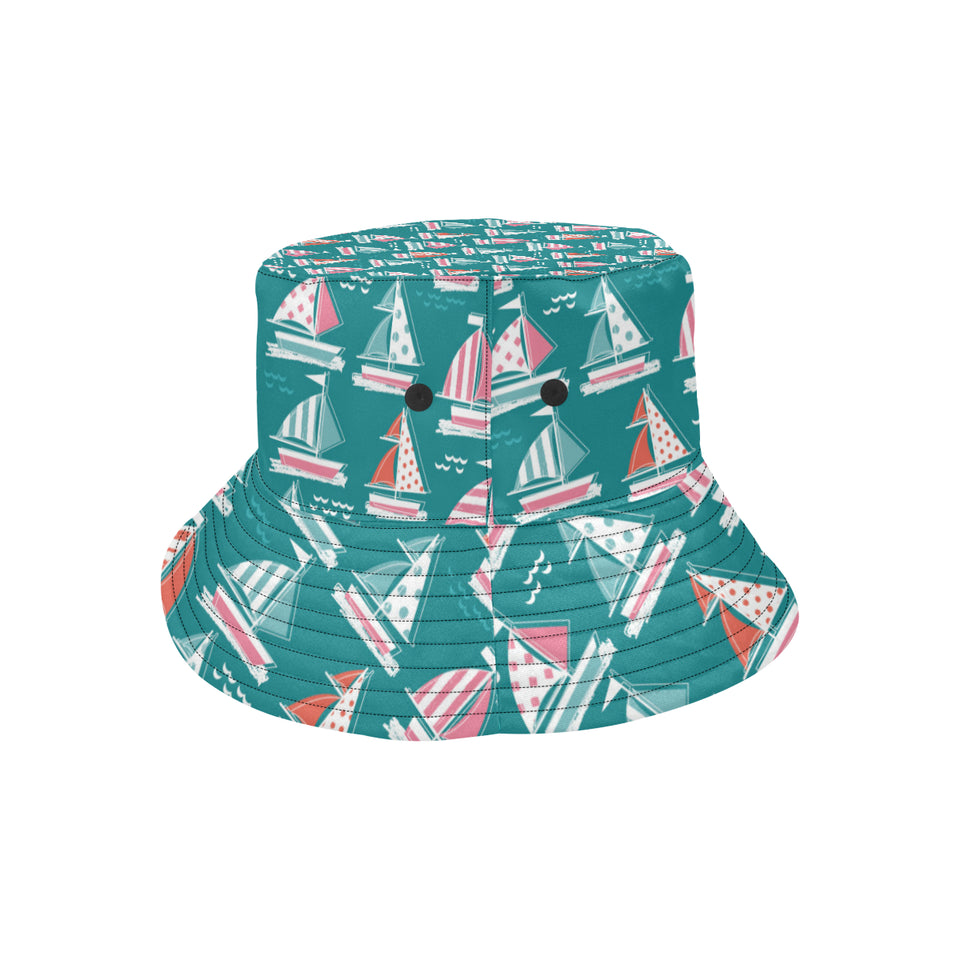 Cute sailboat pattern Unisex Bucket Hat
