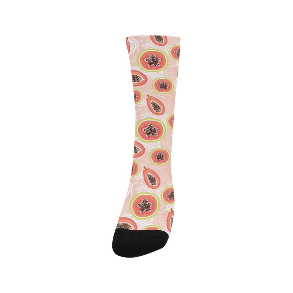 papaya leaves pattern Crew Socks