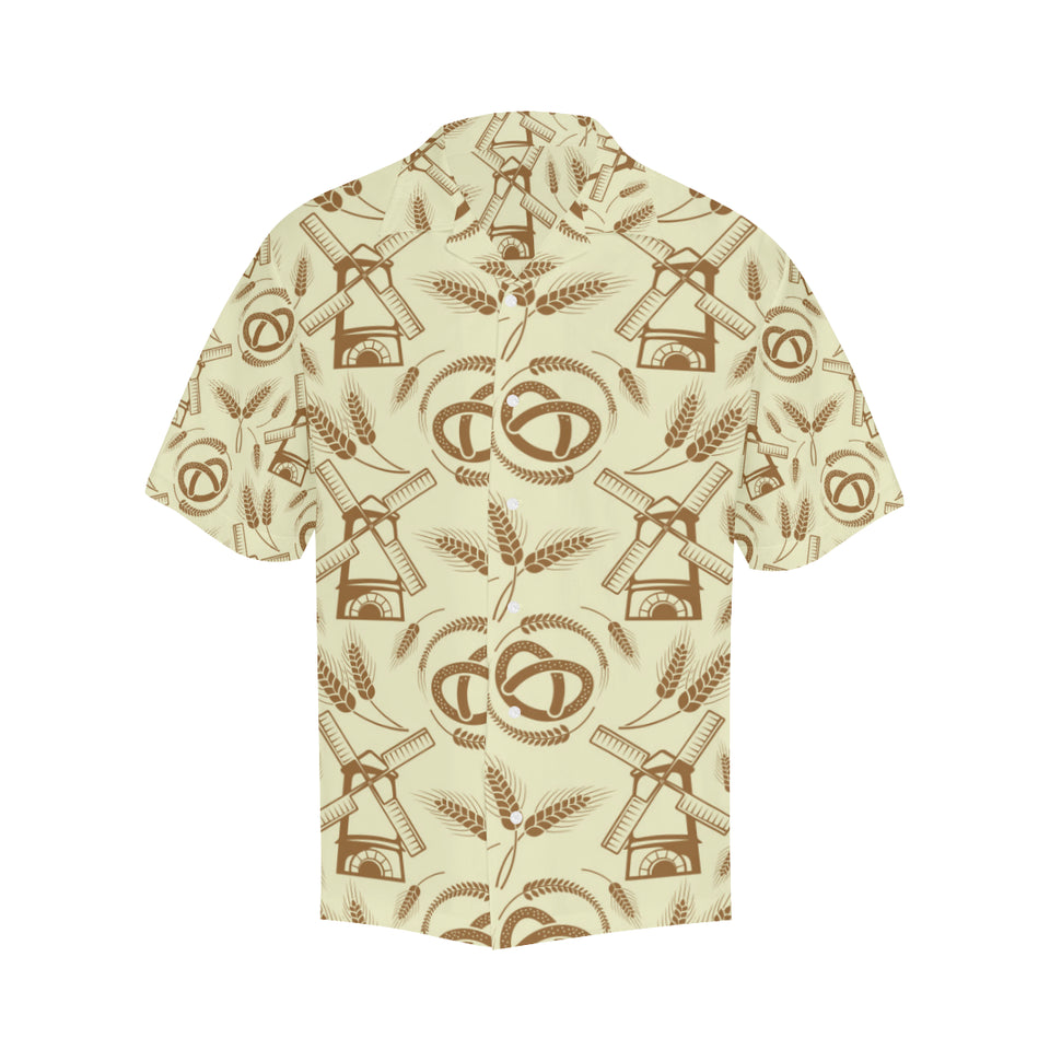 Windmill Wheat pattern Men's All Over Print Hawaiian Shirt