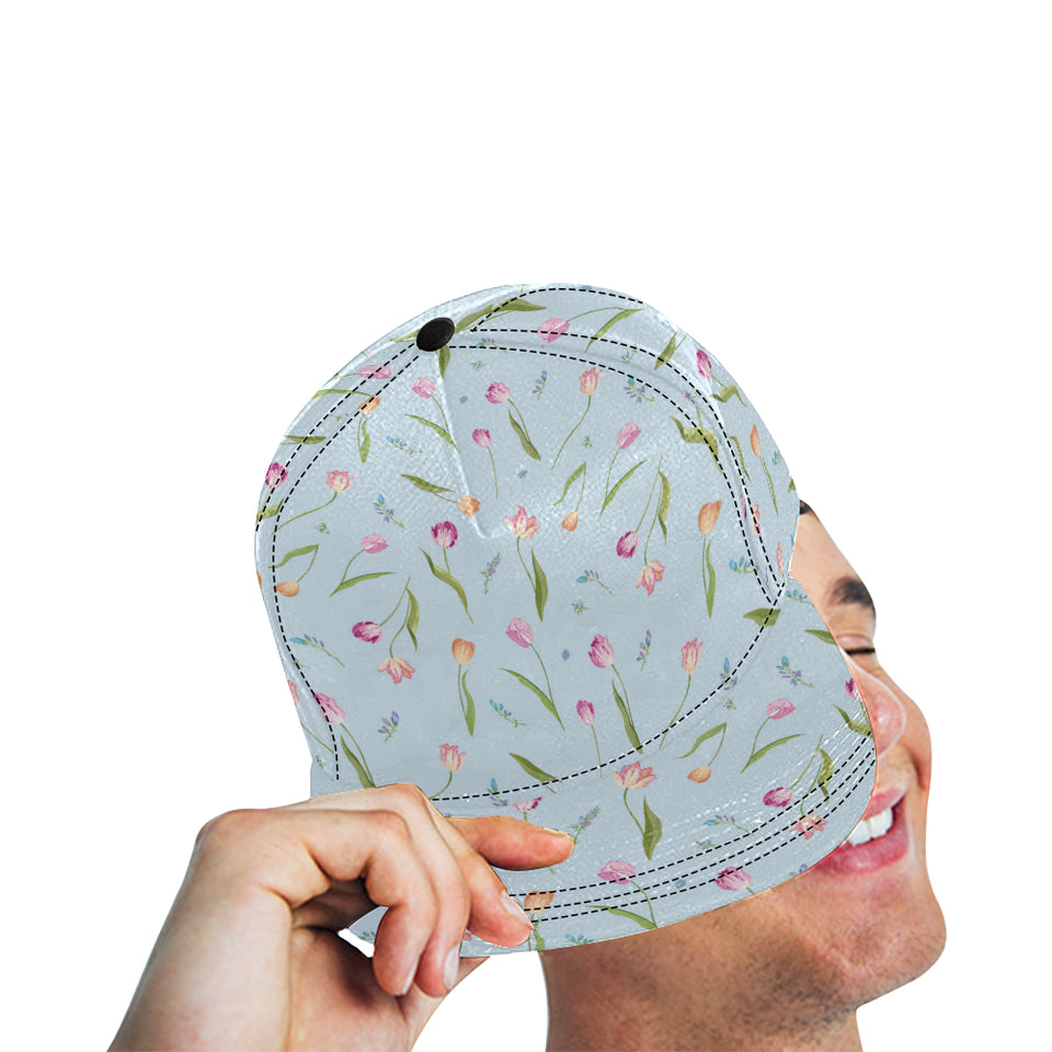 Watercolor Tulips pattern All Over Print Snapback Cap