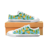 banana leaves banana design pattern Men's Low Top Shoes White