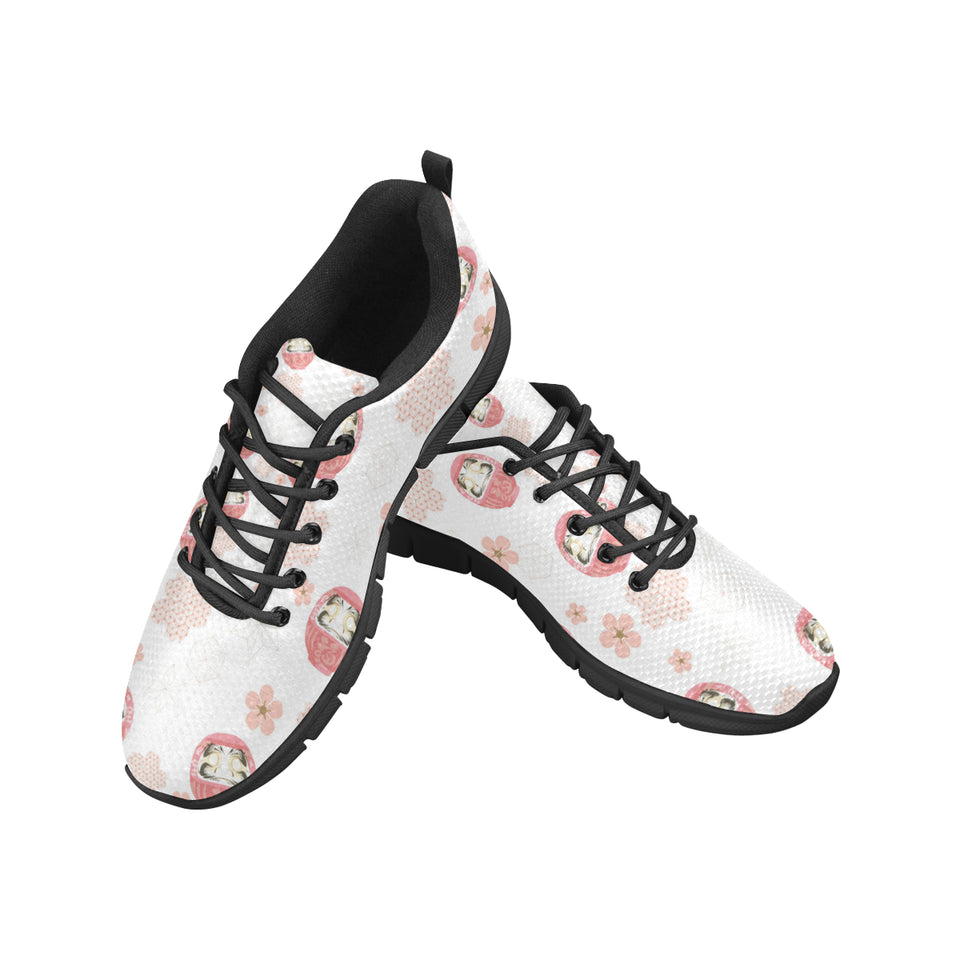 Daruma japanese wooden doll cherry blossom flower Women's Sneaker Shoes