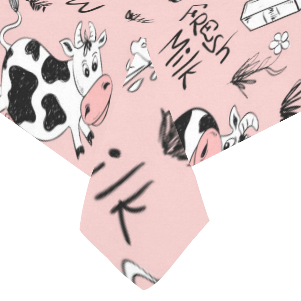 Cows milk product pink background Tablecloth