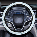 Dolphin blue striped background Car Steering Wheel Cover