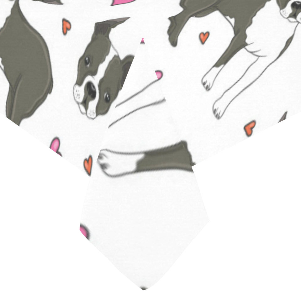 Boston terrier dog hearts vector pattern Tablecloth