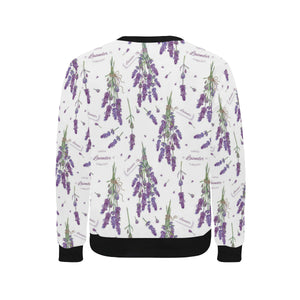 lavender flower design pattern Men's Crew Neck Sweatshirt