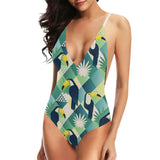 Toucan tropical leaves design pattern Women's One-Piece Swimsuit