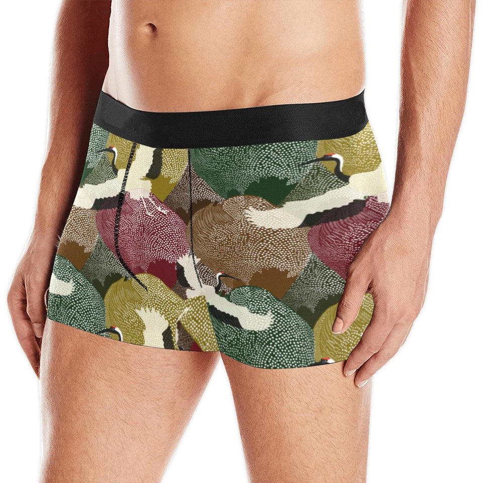 Japanese cranes flying forest dot pattern Men's All Over Print Boxer Briefs Men's Underwear