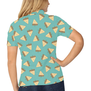 Sandwich Pattern Print Design 03 Women's All Over Print Polo Shirt