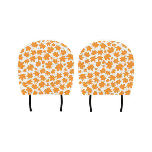 Orange Maple Leaf pattern Car Headrest Cover