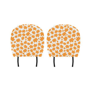 Orange Maple Leaf pattern Car Headrest Cover