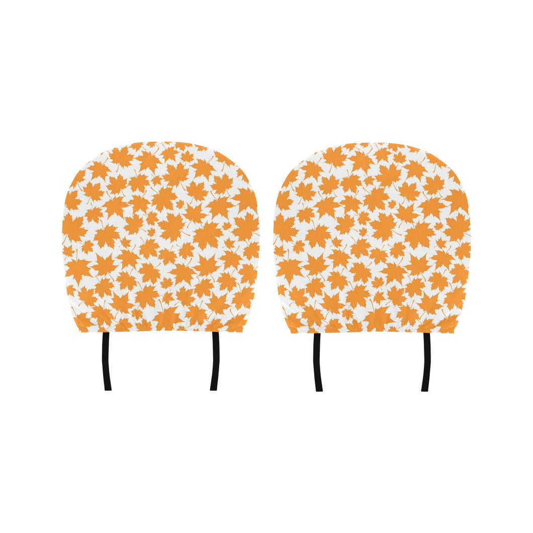 Orange Maple Leaf pattern Car Headrest Cover
