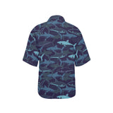 Shark pattern Women's All Over Print Hawaiian Shirt