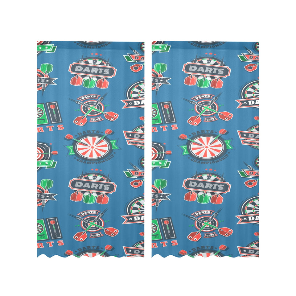 Darts Pattern Print Design 02 Gauze Curtain