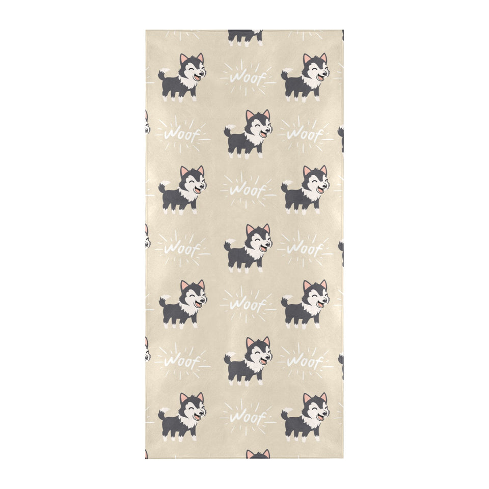 Cute Siberian Husky Beach Towel